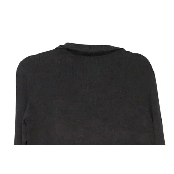 Habitat Clothes to Live In Sweater Size Medium Black Cowl Neck Stretch Buttons - Picture 9 of 12